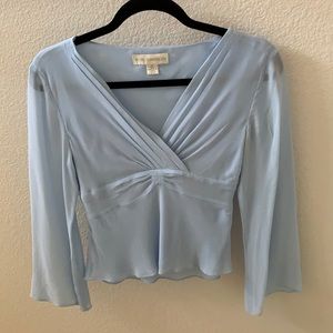 Light blue Petite Sophisticate Silk Blouse
